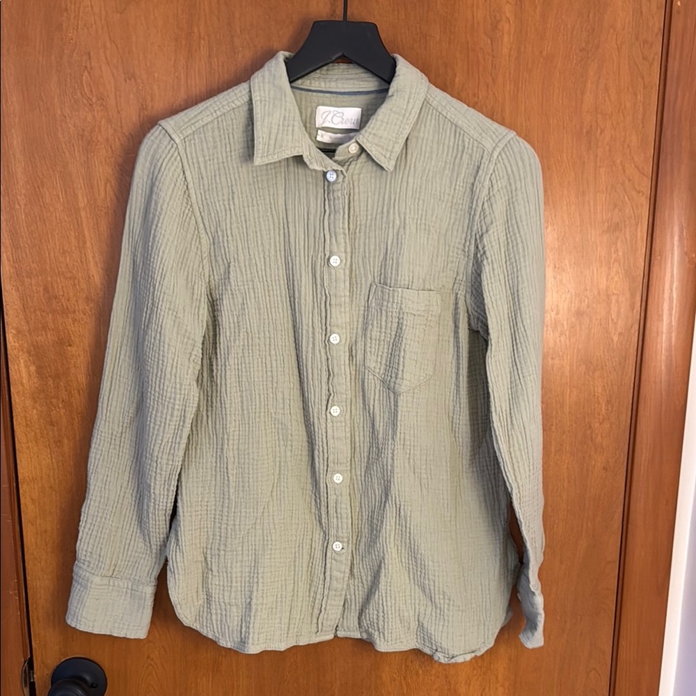 J. Crew Green Button Down Shirt Classic Fit